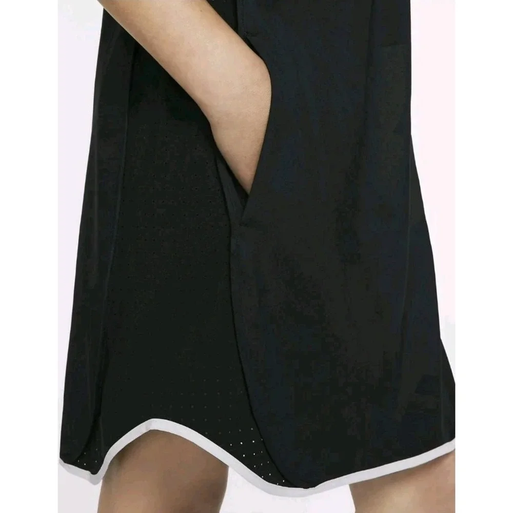 NIKE SPORTSWEAR‎ TEMPO LIGHTWEIGHT WOVEN DRESS Black Tank Girls Sz S Tennis NEW